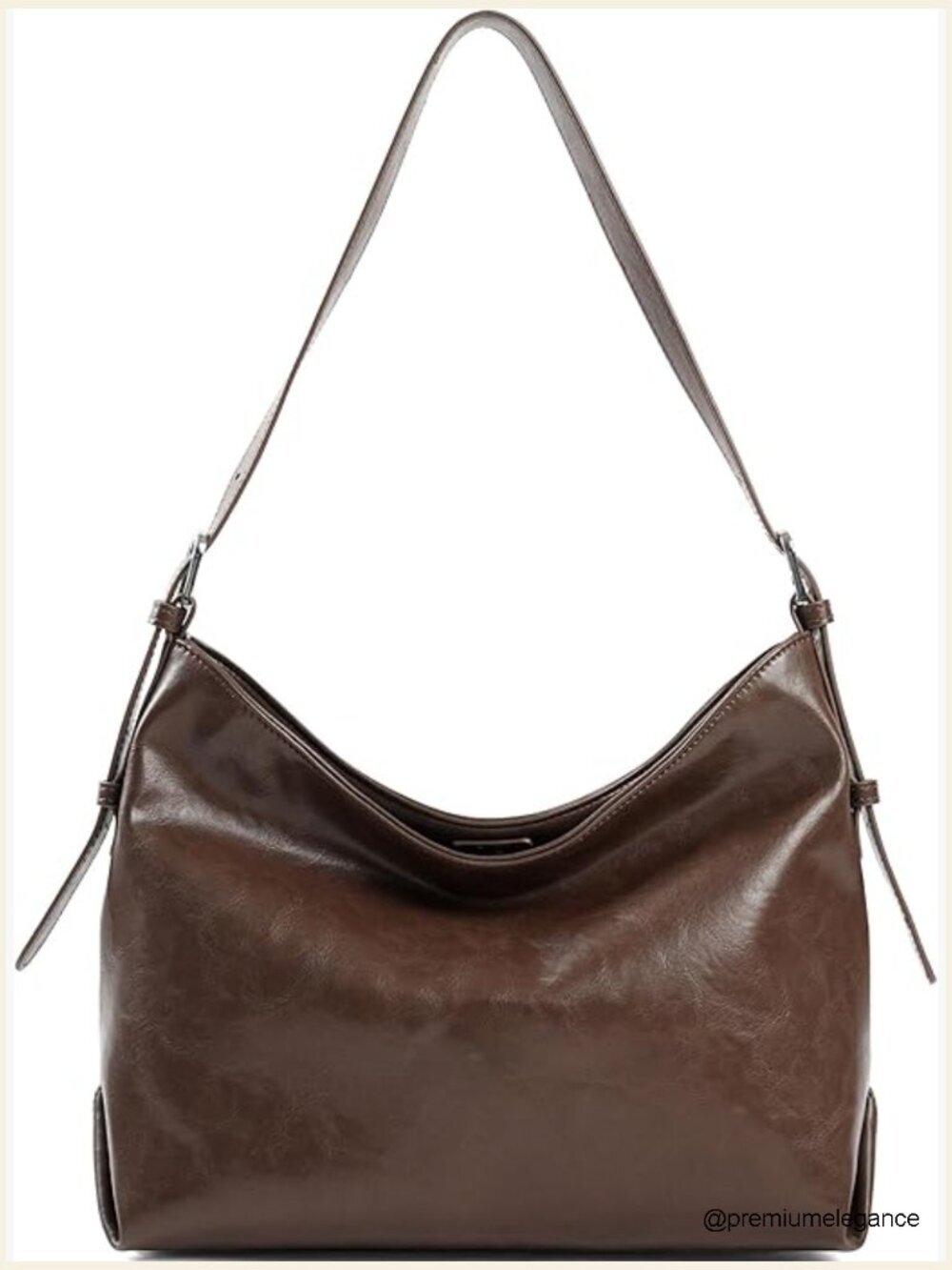 Small Soft Leather Hobo Shoulder Purse Slouchy Tote Bag